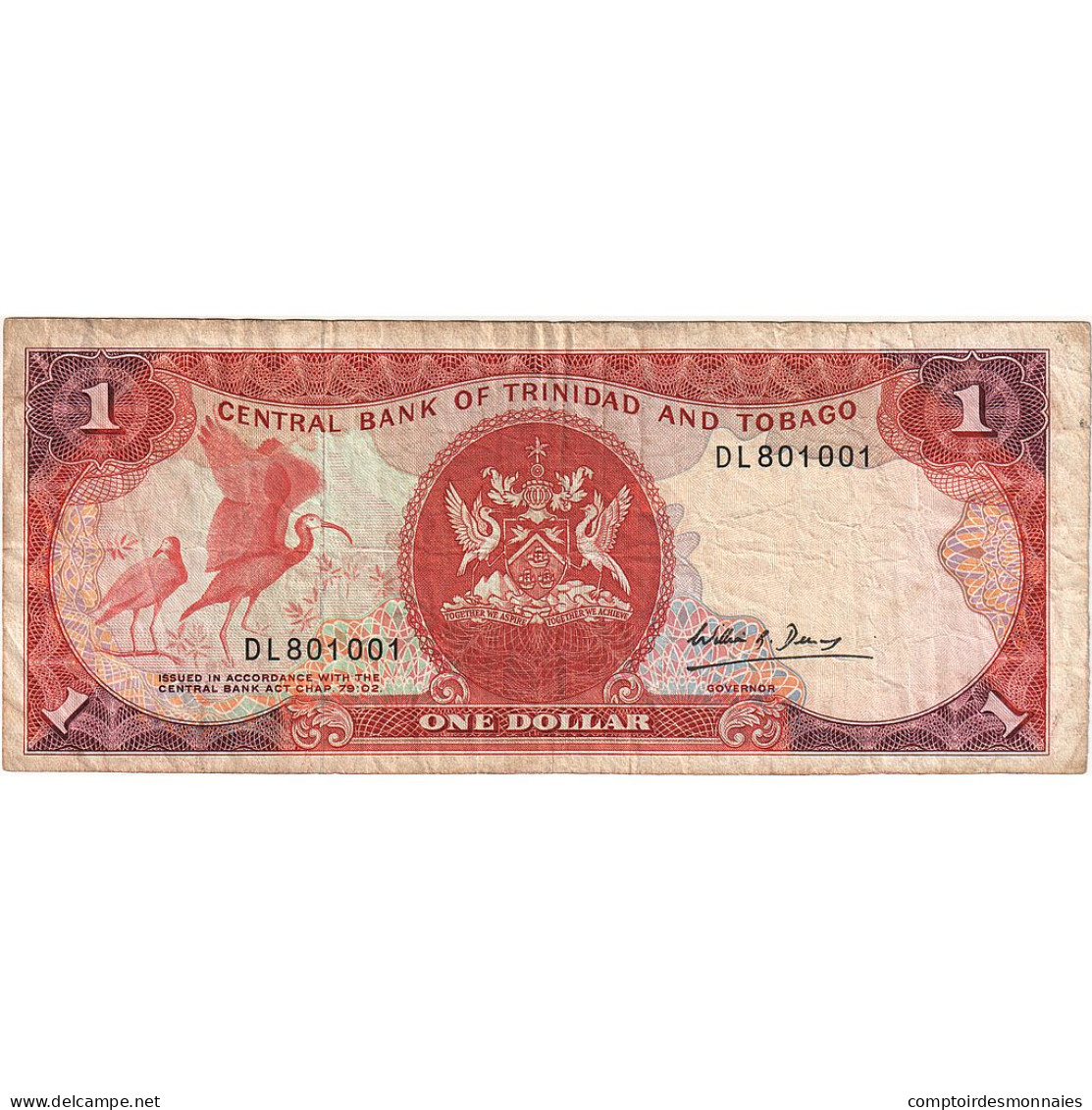 Trinité-et-Tobago, 1 Dollar, Undated (1985), KM:36b, TTB - Trinidad & Tobago
