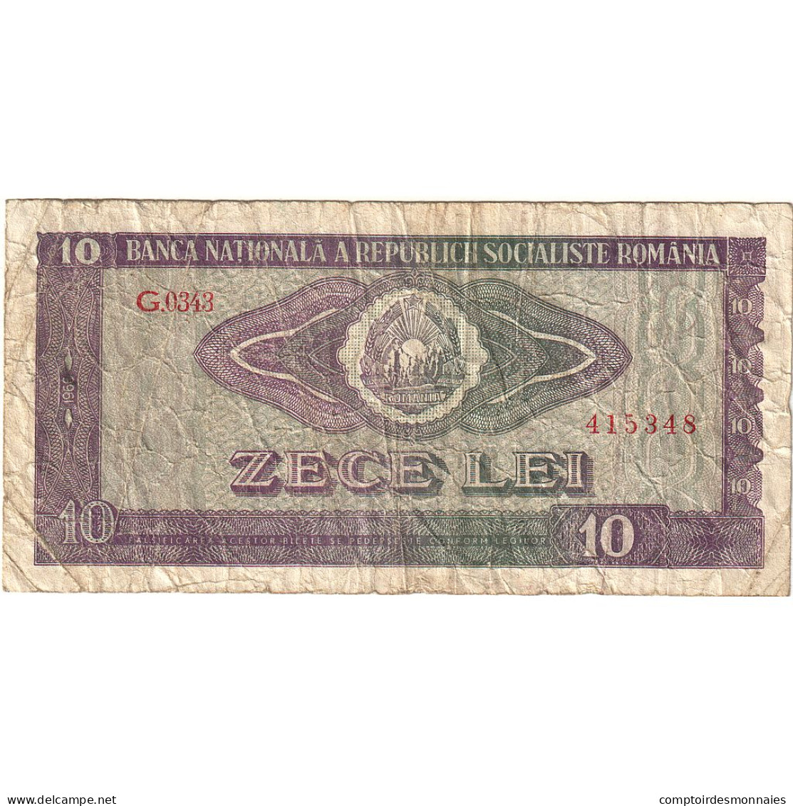 Roumanie, 10 Lei, 1966, KM:94a, TB - Rumänien