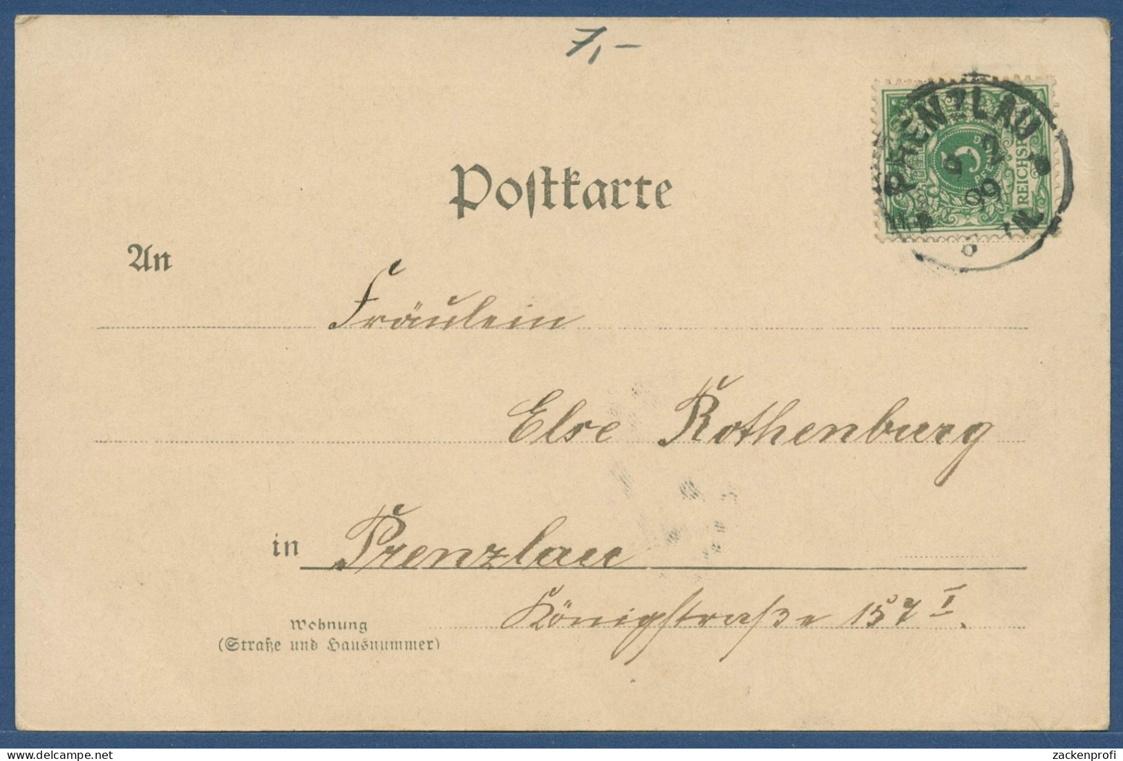 Gruß Aus "Prenzlau" Rosenstrauch, Gelaufen 1899 (AK3482) - Prenzlau