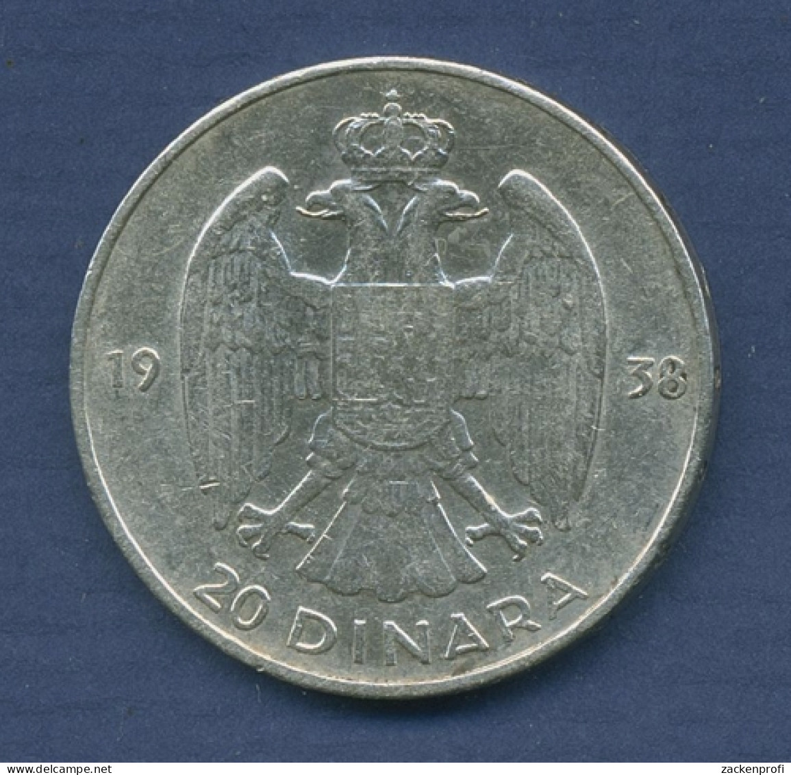 Jugoslawien 20 Dinara 1938, Silber, Petar II., KM 23 Ss (m2552) - Yugoslavia