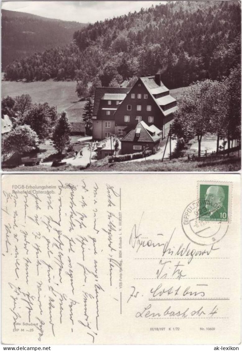 Rehefeld-Altenberg (Erzgebirge) FDGB Erholungsheim &#34;Aufbau&#34; 1972 - Rehefeld