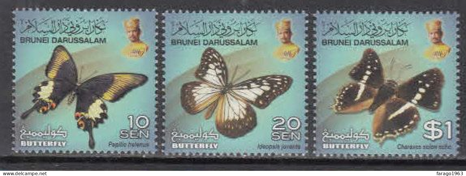 2013 Brunei Butterflies SERIES TWO Complete Set Of 3 MNH - Brunei (1984-...)