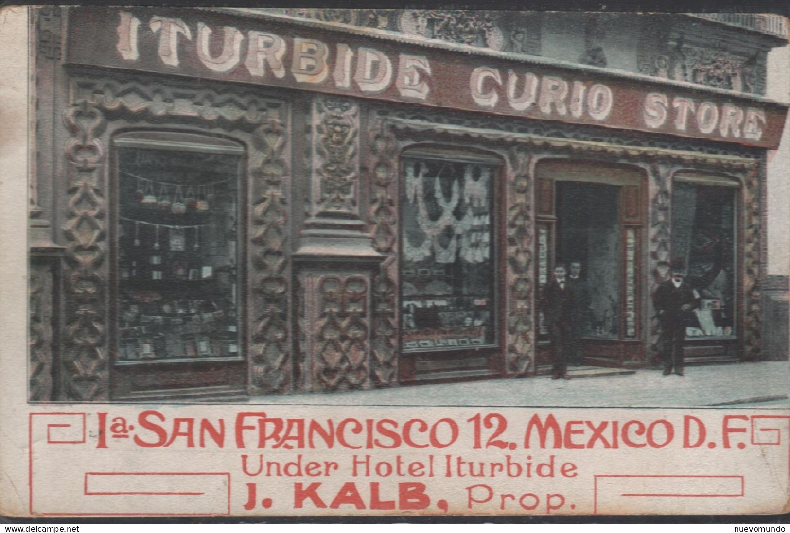 México.Store ITURBIDE Venta De Curiosidades Y De Tarjetas Postales(Editor De Tarjetas). Calle 1ª De San Francisco 12. - Mexique
