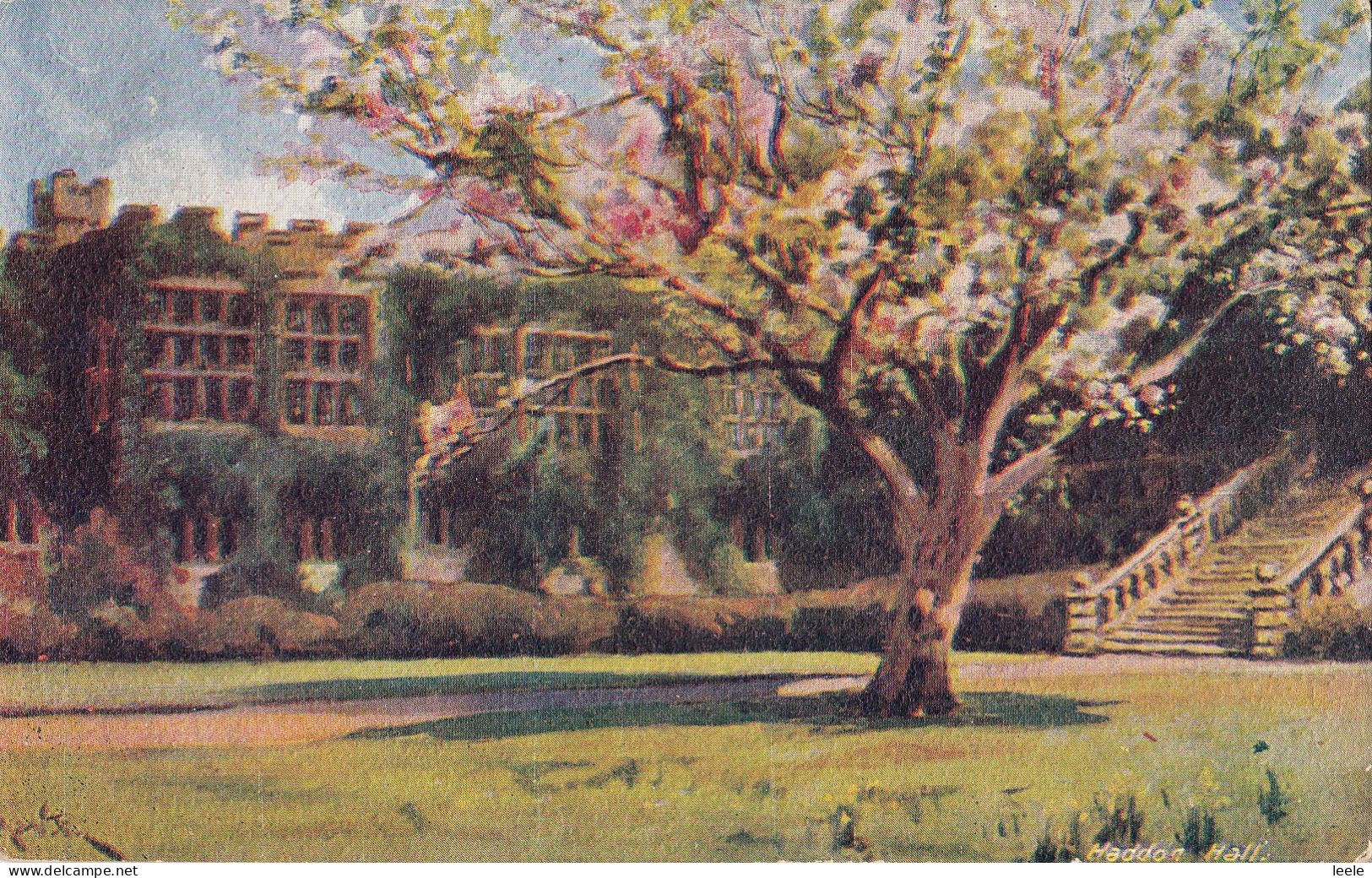 BW31.  Vintage Postcard.  Haddon Hall.  Derbyshire - Derbyshire