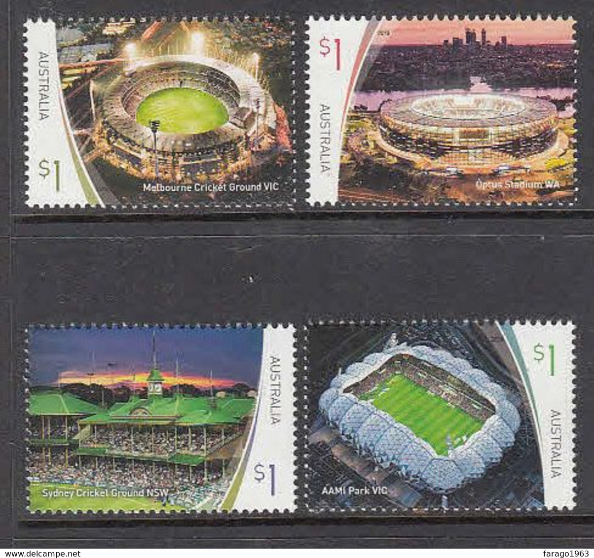 2019 Australia Sports Stadiums Cricket Football Rugby Complete Set Of 4  MNH @ BELOW FACE VALUE - Nuevos