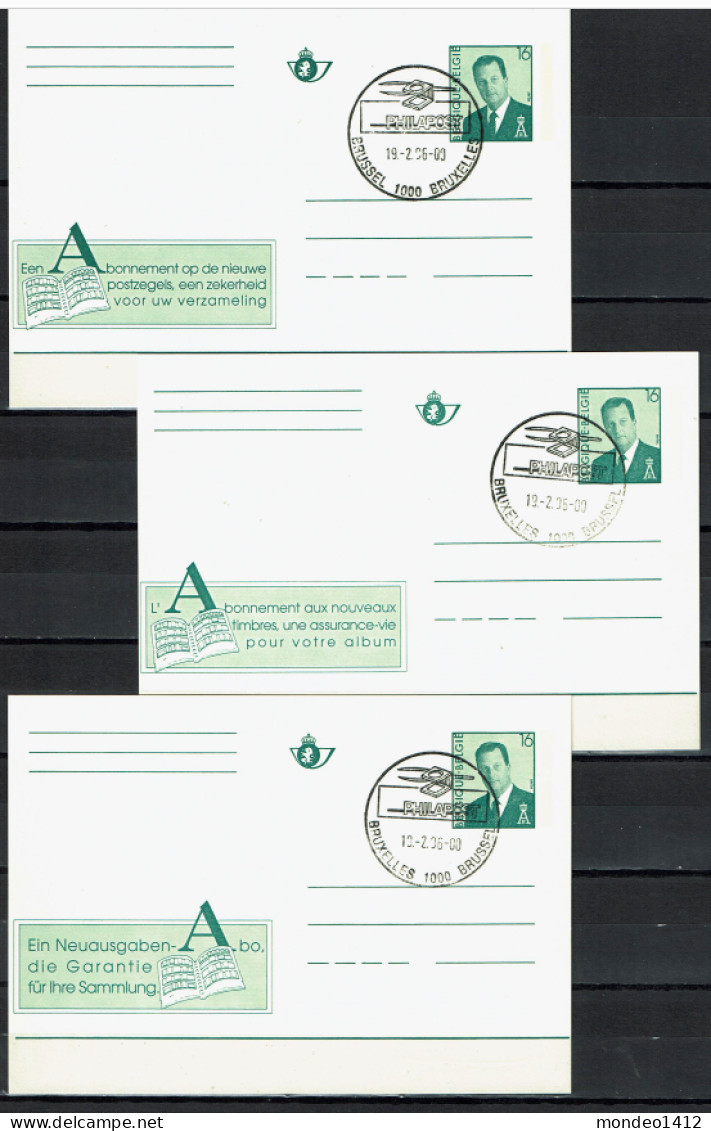 1996 - Briefkaarten / Cartes Entier Postaux : L'abonnement Aux Nouveaux Timbres - 3 Langues, 3 Talen - ** Gestempeld - Cartoline 1951-..