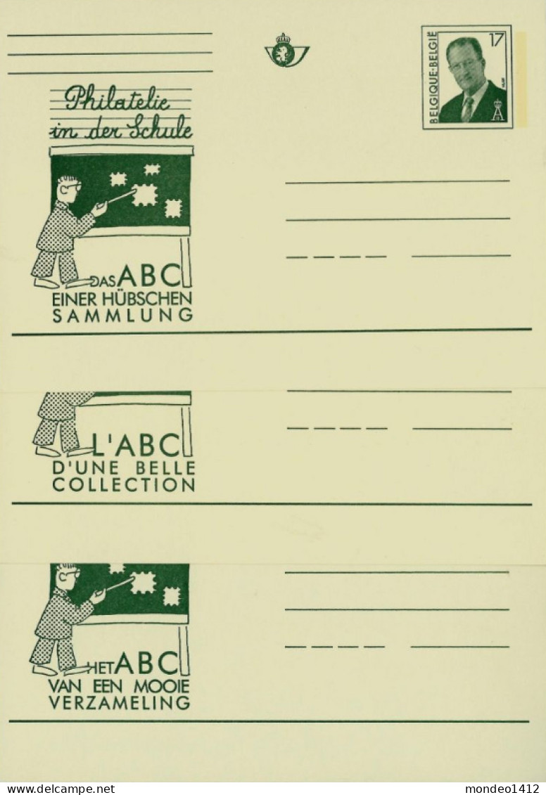 1997 - Briefkaarten / Cartes Entier Postaux : La Philatélie à L'école - 3 Langues, 3 Talen - ** Ongebruikt - Cartes Postales 1951-..
