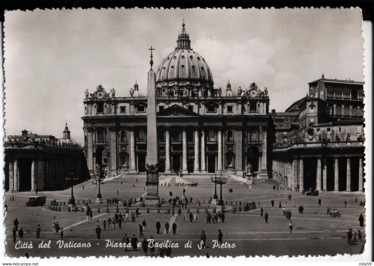 Citta Del Vaticano. Piarra E Basilica Di S. Pietro. à Mme Jean Cadiot à Rabat. Vera Fotografia. Fotocelere. Torino. 1952 - Vatikanstadt