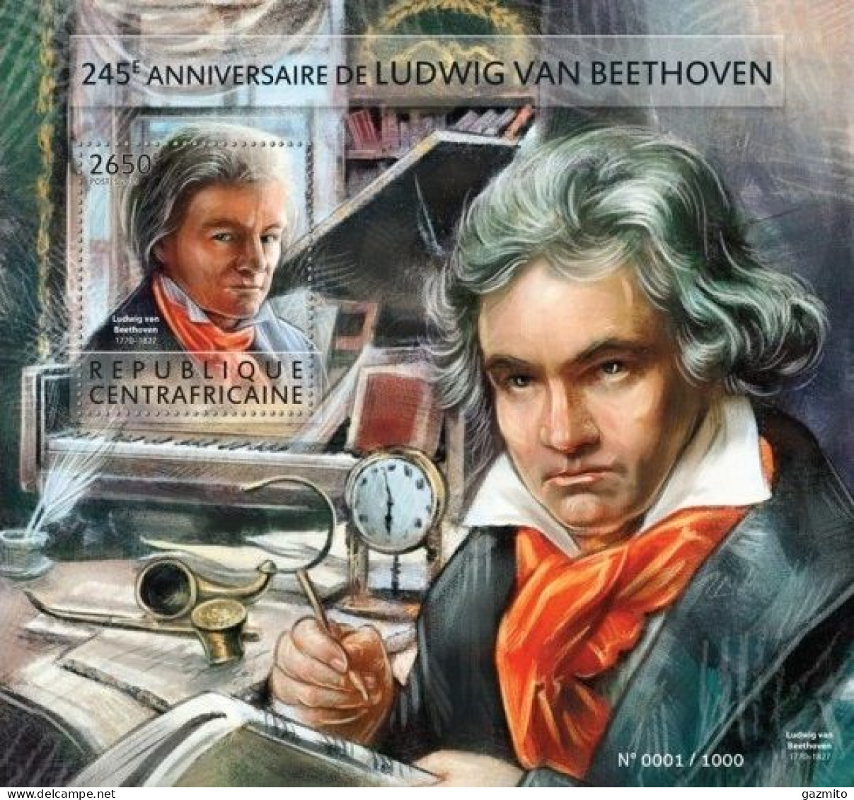 Centrafrica 2015, Music, Beethoven, Clock, BF - Relojería