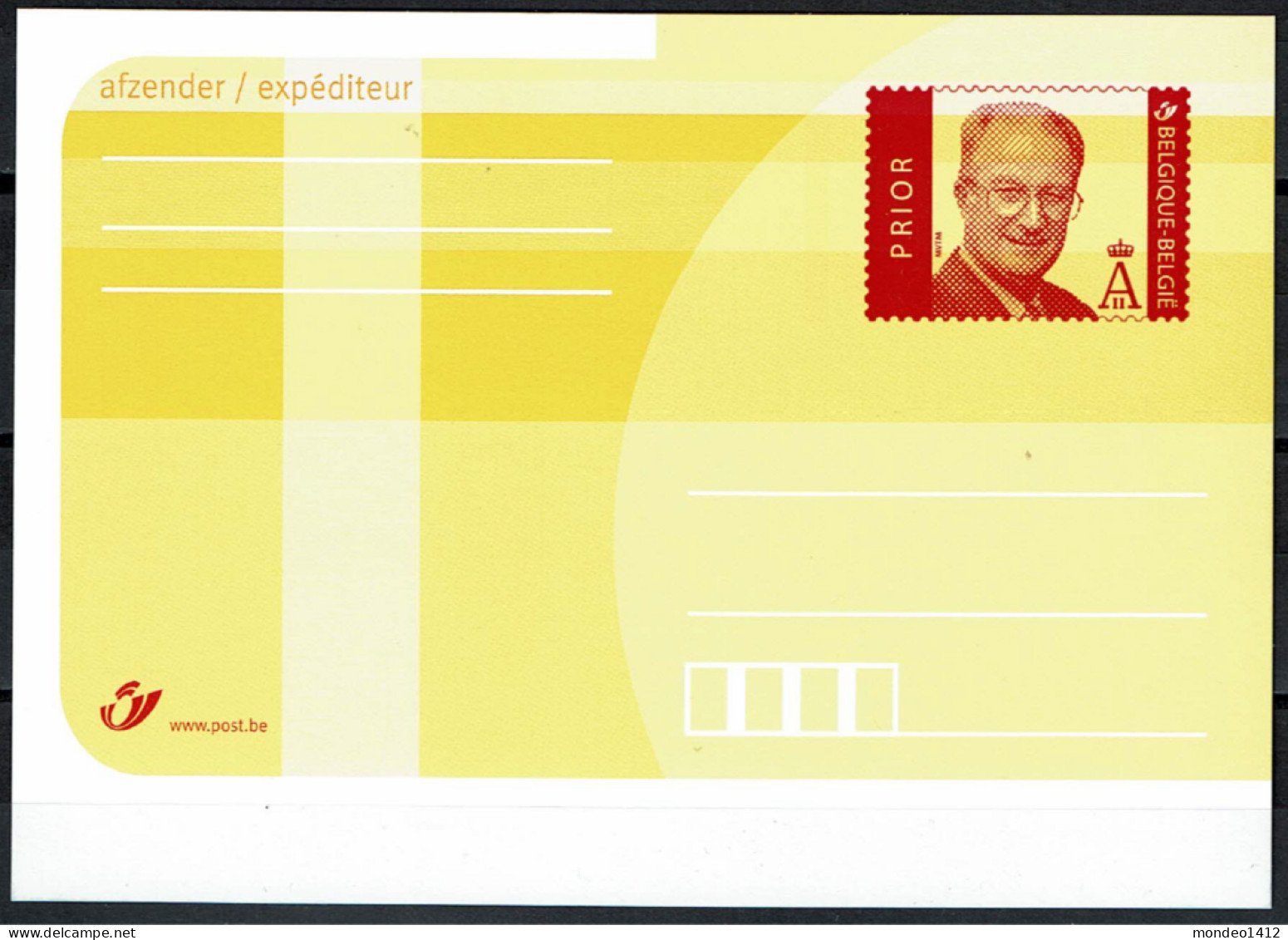 2003 - Briefkaart / Carte Entier Postal - Albert II Prior 10.02.2003 - Ongebruikt - Briefkaarten 1951-..