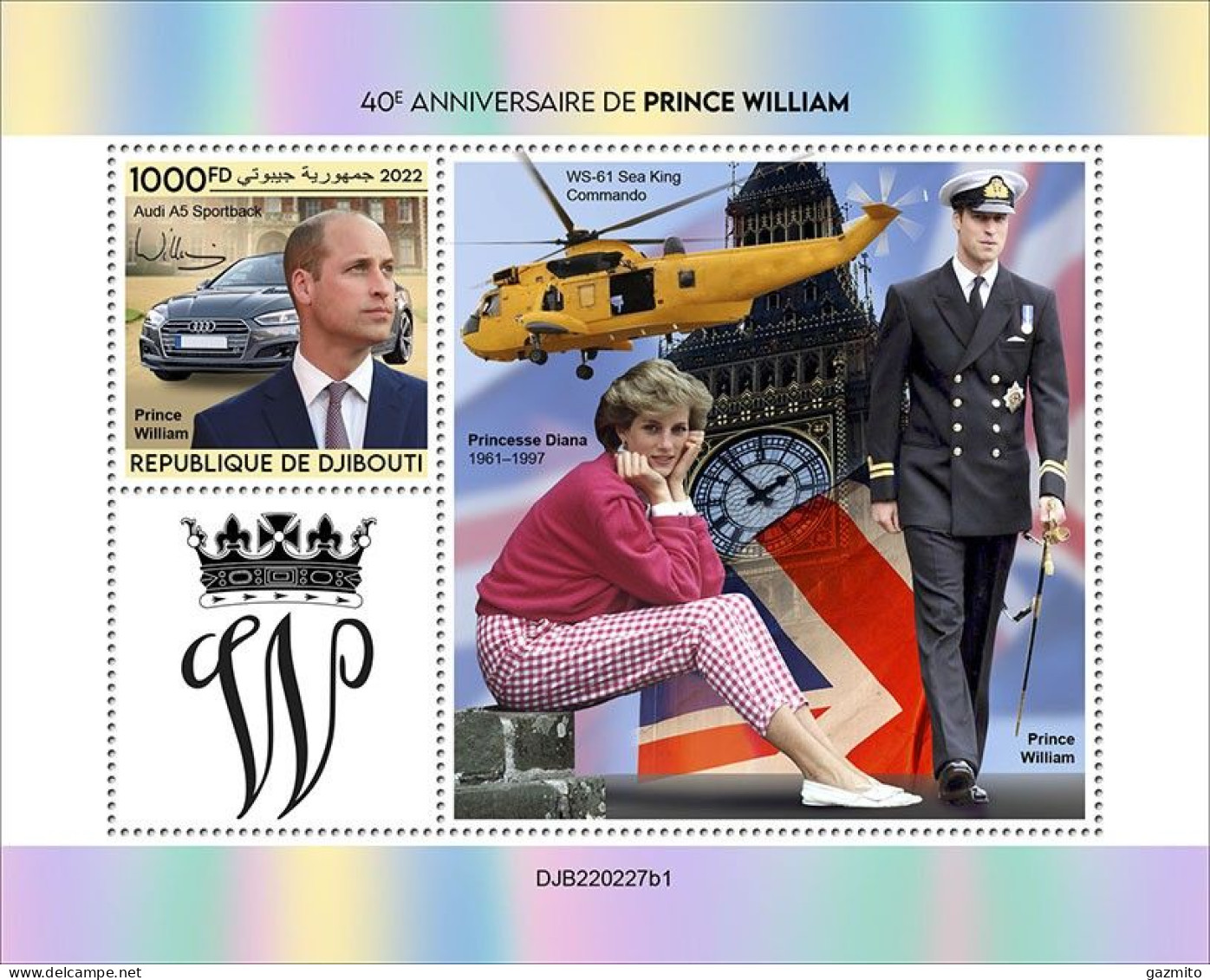 Djibouti 2022, Prince Williams, Car, Helicopter, Clock, BF - Clocks