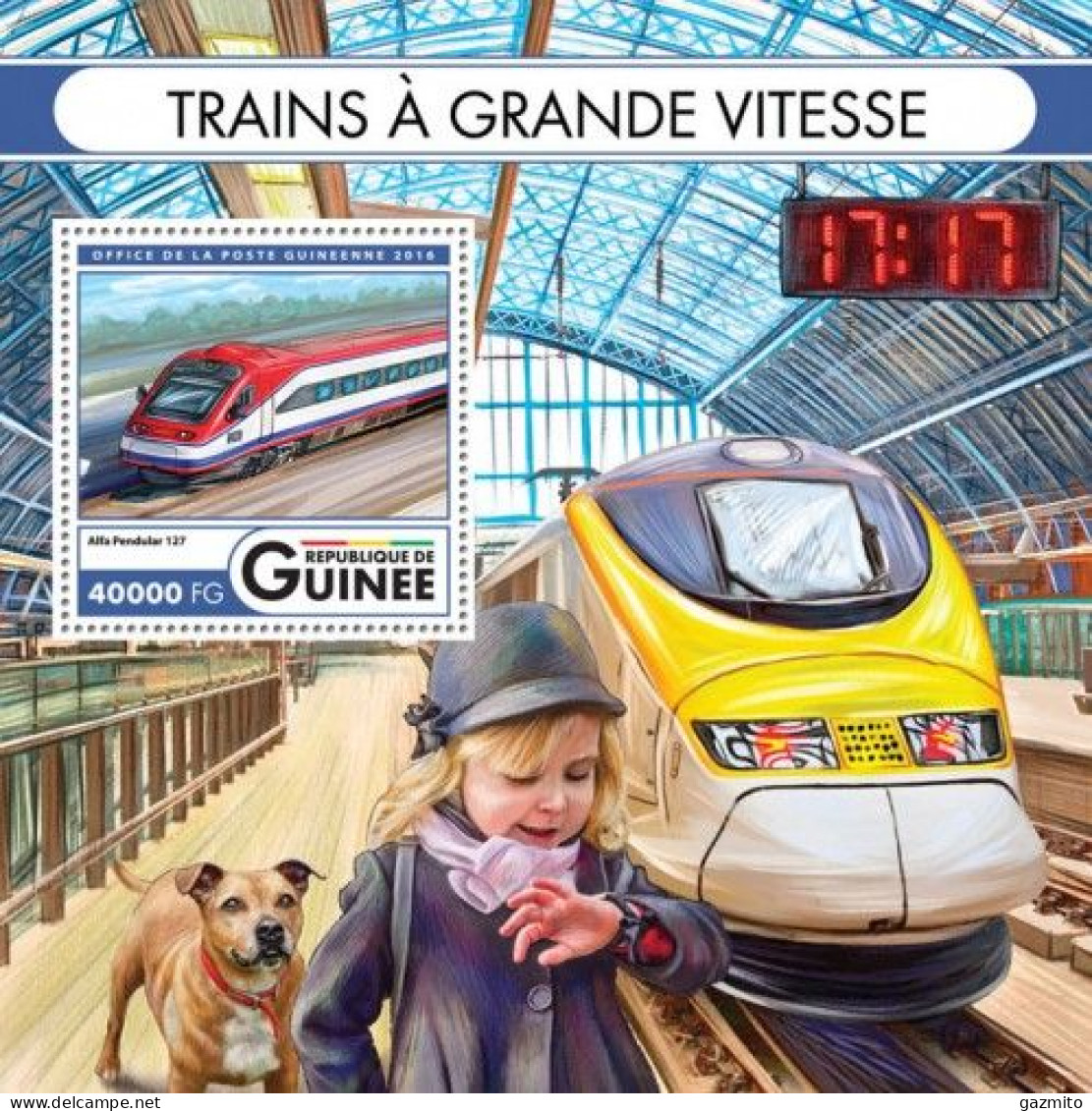 Guinea 2016, High Speed Trains, Clock, Dog, BF - Orologeria