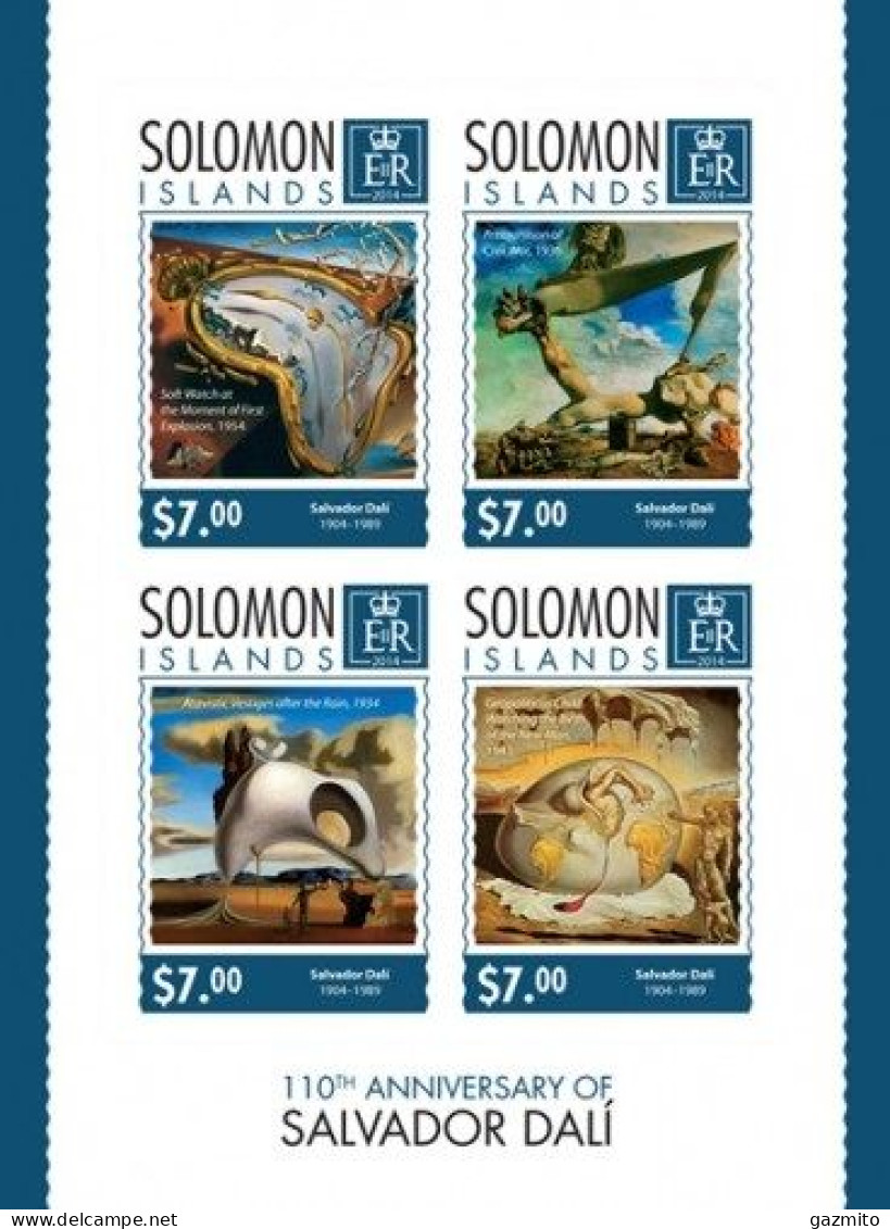 Salomon 2014, Art, S. Dalì, Clock, 4val In BF IMPERFORATED - Orologeria