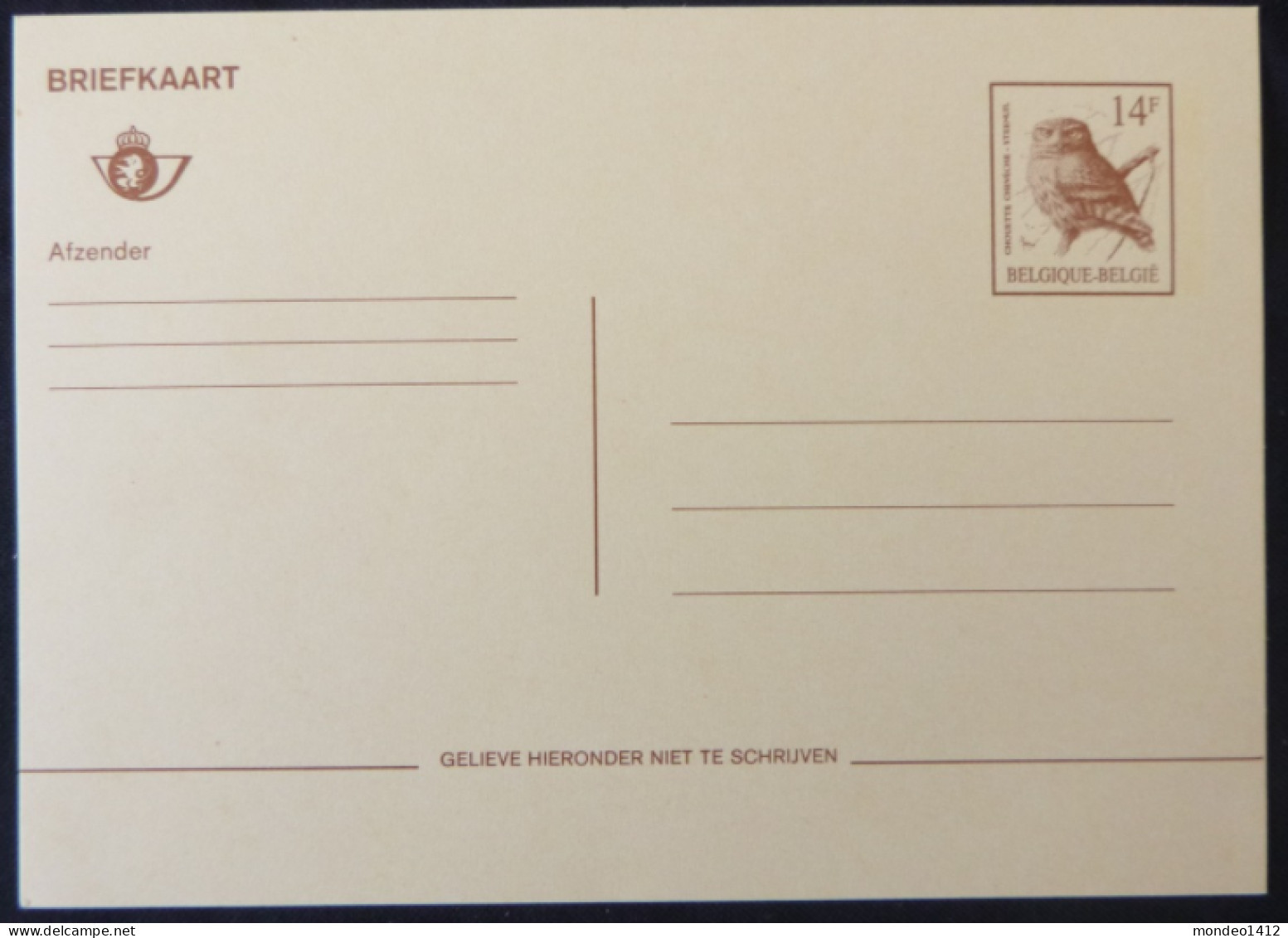 1990 - Briefkaart / Carte Postale - N - Buzin Steenuil - Ongebruikt - Tarjetas 1951-..