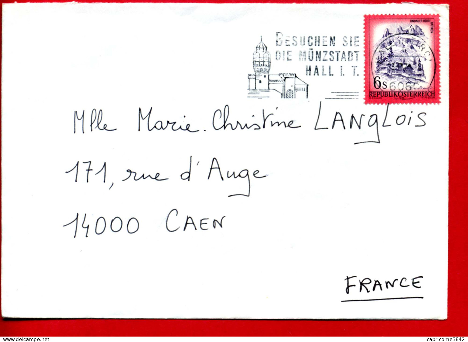 1979 - Lettre De Munzstadt Pour La France - Oblit "BESUCHEN SIE DIE MÜNZSTADT HALL I.T." - Tp N°1305 - Machines à Affranchir (EMA)