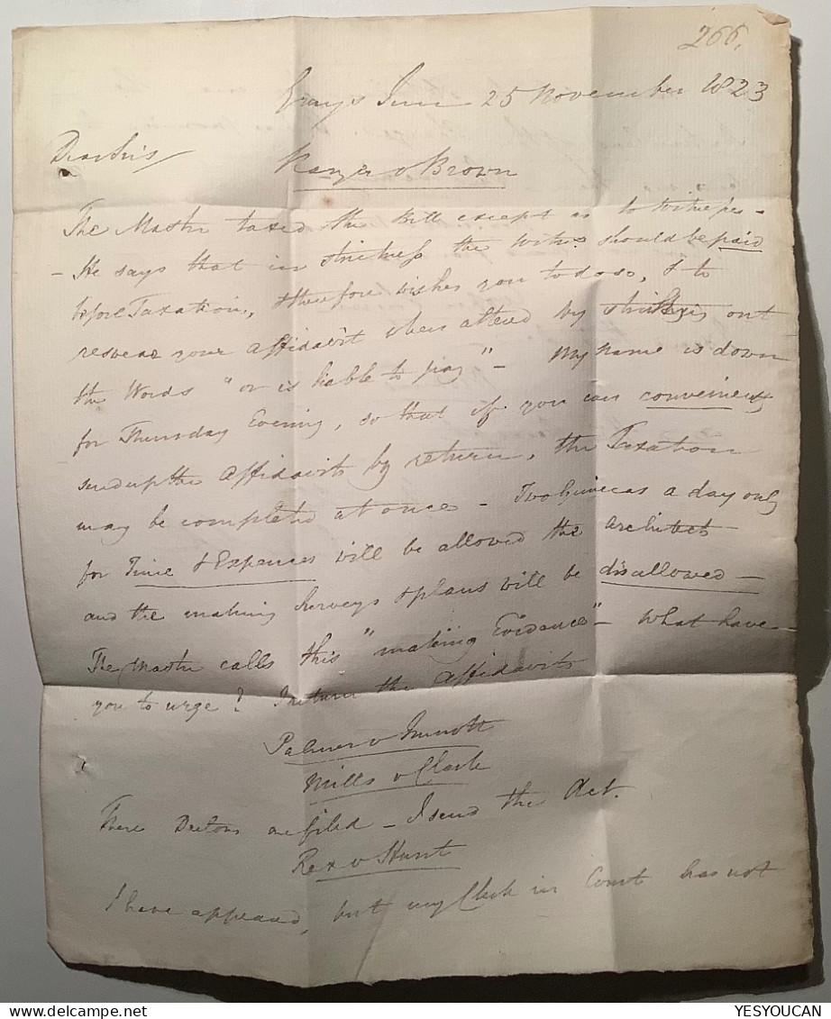 UNUSUAL 1823 Manuscript ! BRIGHTON On Local Entire Letter From Grays (GB Prephilately Cover East Sussex - ...-1840 Voorlopers