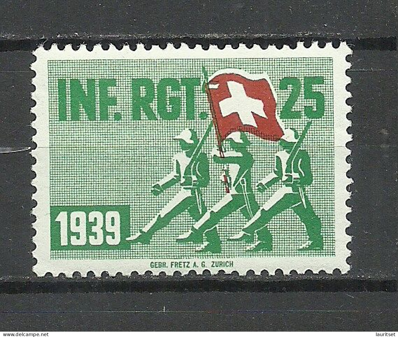SCHWEIZ Switzerland 1939 Soldatenmarke ING. RGT. 25 MNH Military - Labels
