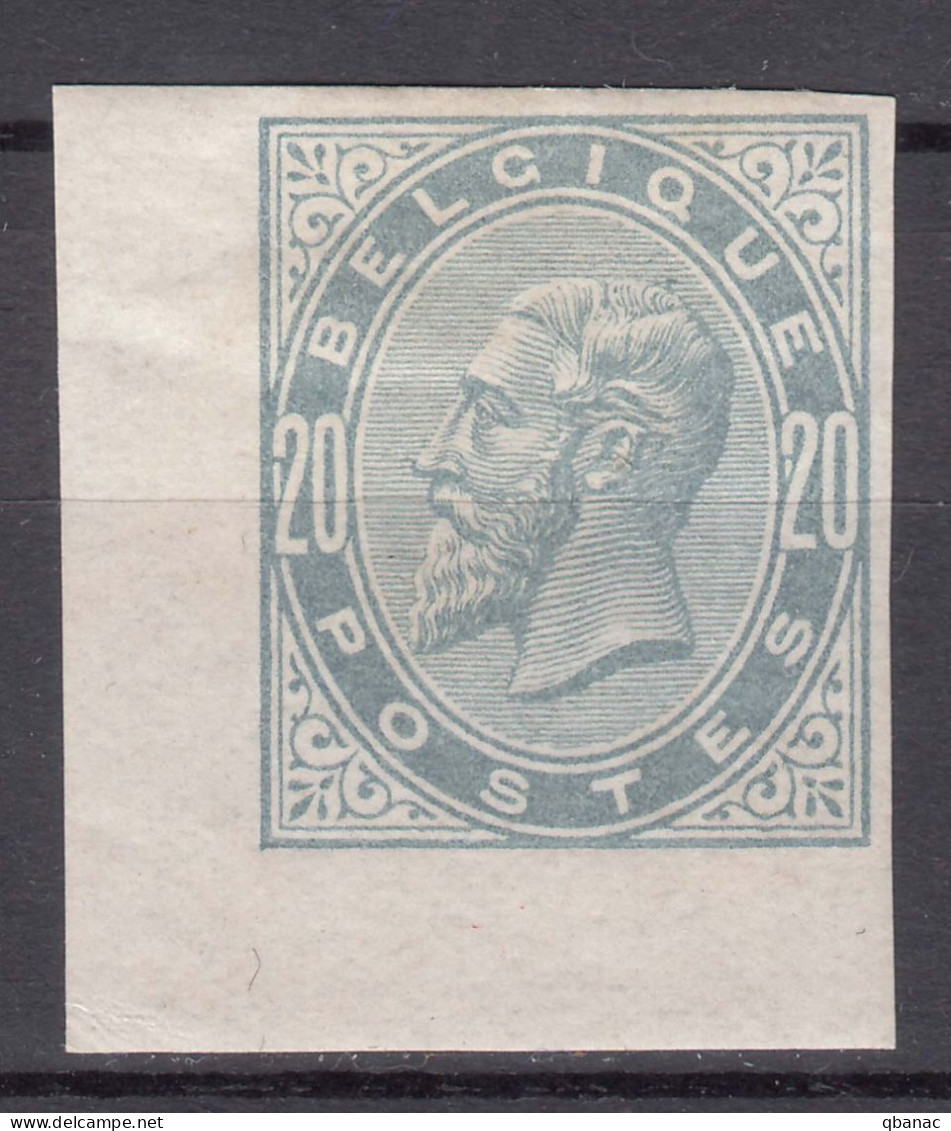 Belgium 1883 COB#39 Mint Hinged Imperforated (non Dentele) Marginal Piece - 1883 Leopoldo II