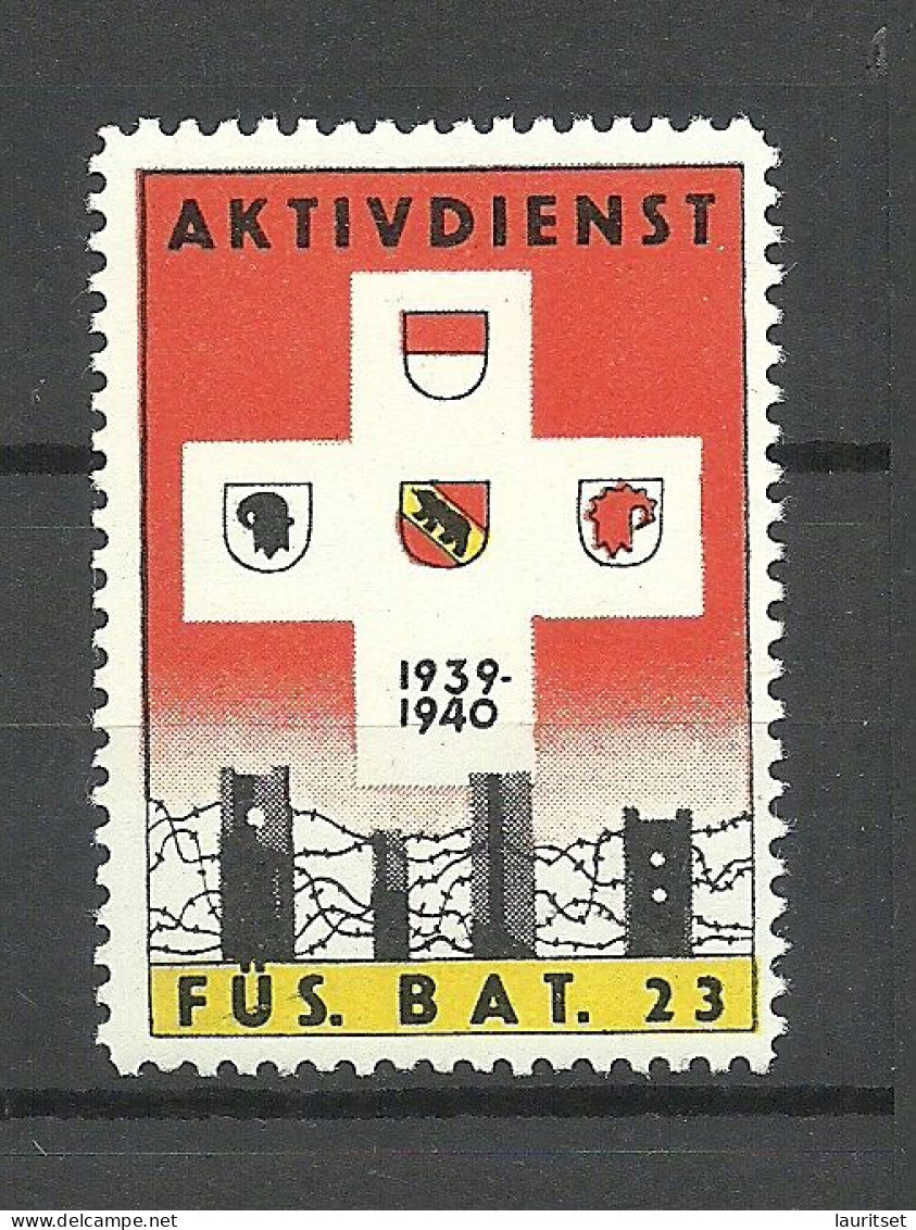 SCHWEIZ Switzerland 1939-1940 Soldatenmarke Aktivdienst FÜS. BAT 23 MNH Military - Vignetten