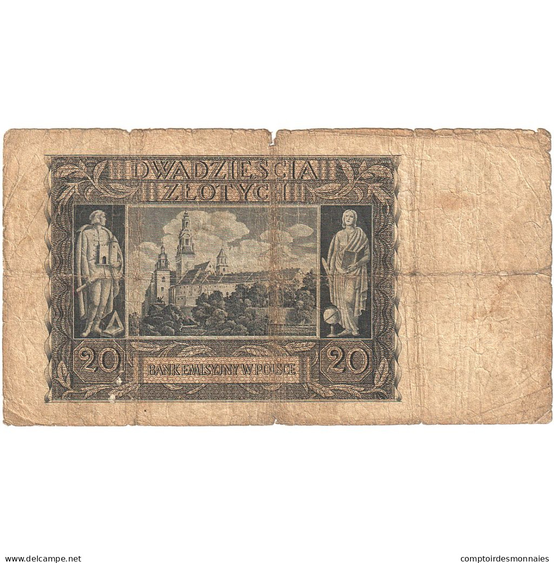 Pologne, 20 Zlotych, 1940, KM:95, B - Pologne