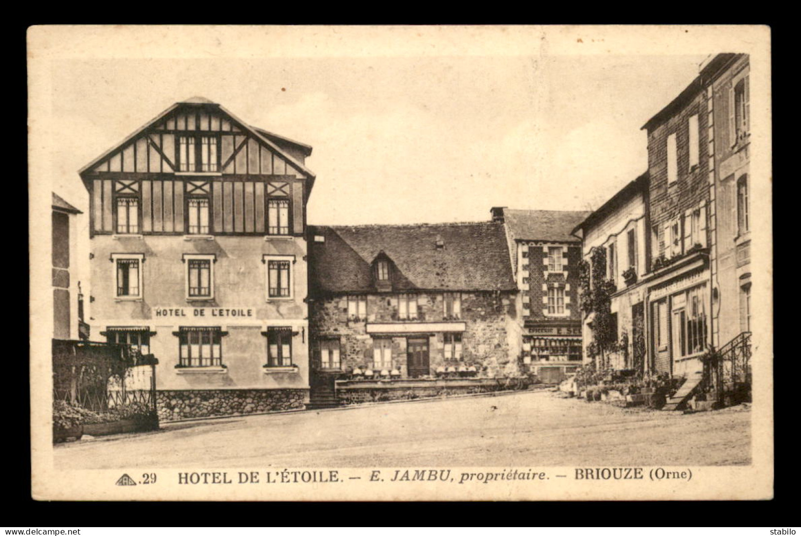 61 - BRIOUZE - HOTEL DE L'ETOILE - E. JAMBU PROPRIETAIRE - CARTE NOTE - Briouze