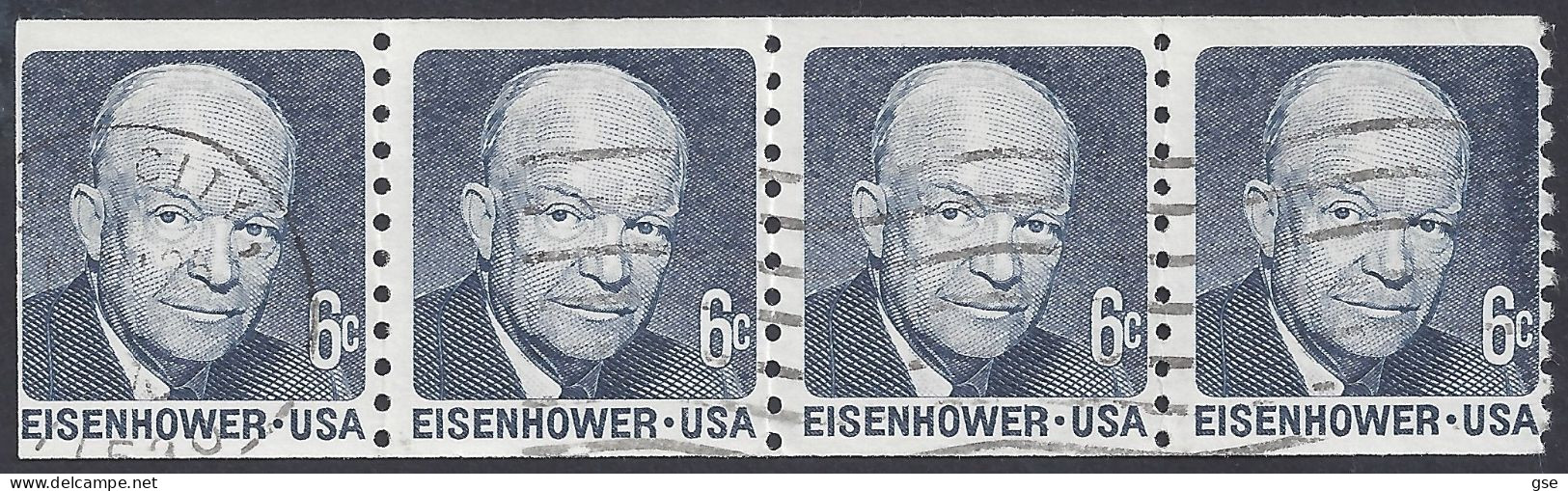 USA 1970 - Yvert 897a° (x4) - Eisenhower | - Oblitérés