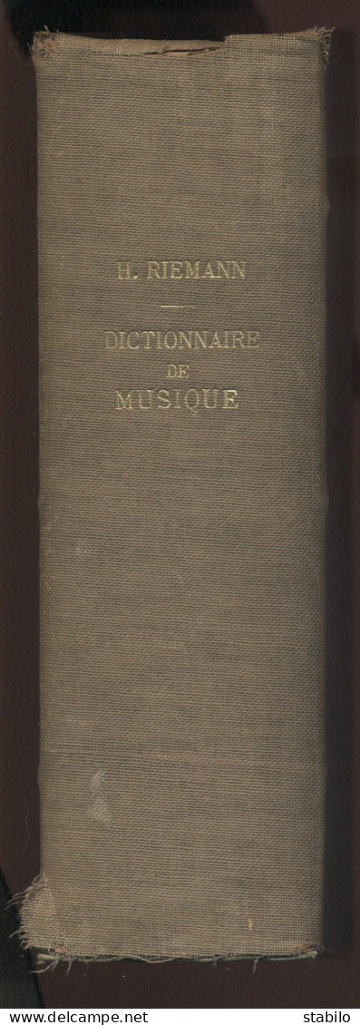 DICTIONNAIRE DE MUSIQUE PAR HUGO RIEMANN - 1931 - Dictionnaires