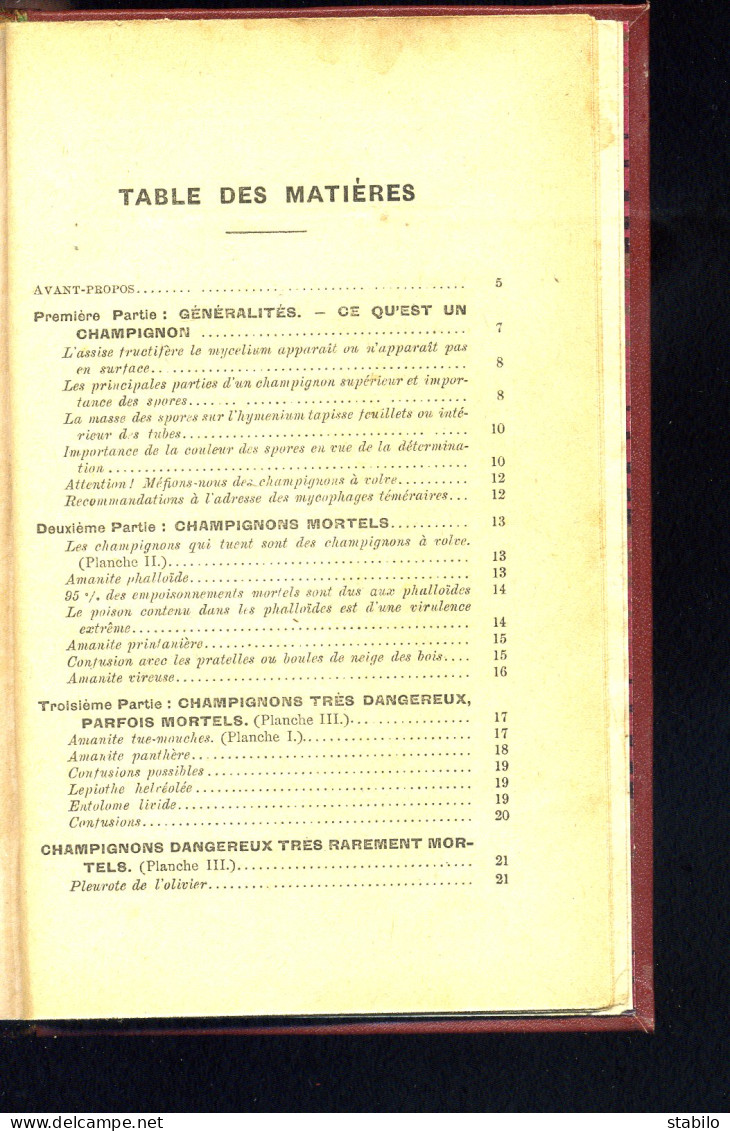 BONS ET MAUVAIS CHAMPIGNONS PAR O. FOUCHER - EDITIONS RUSTICA - PLANCHES ET TEXTE - Fischen + Jagen