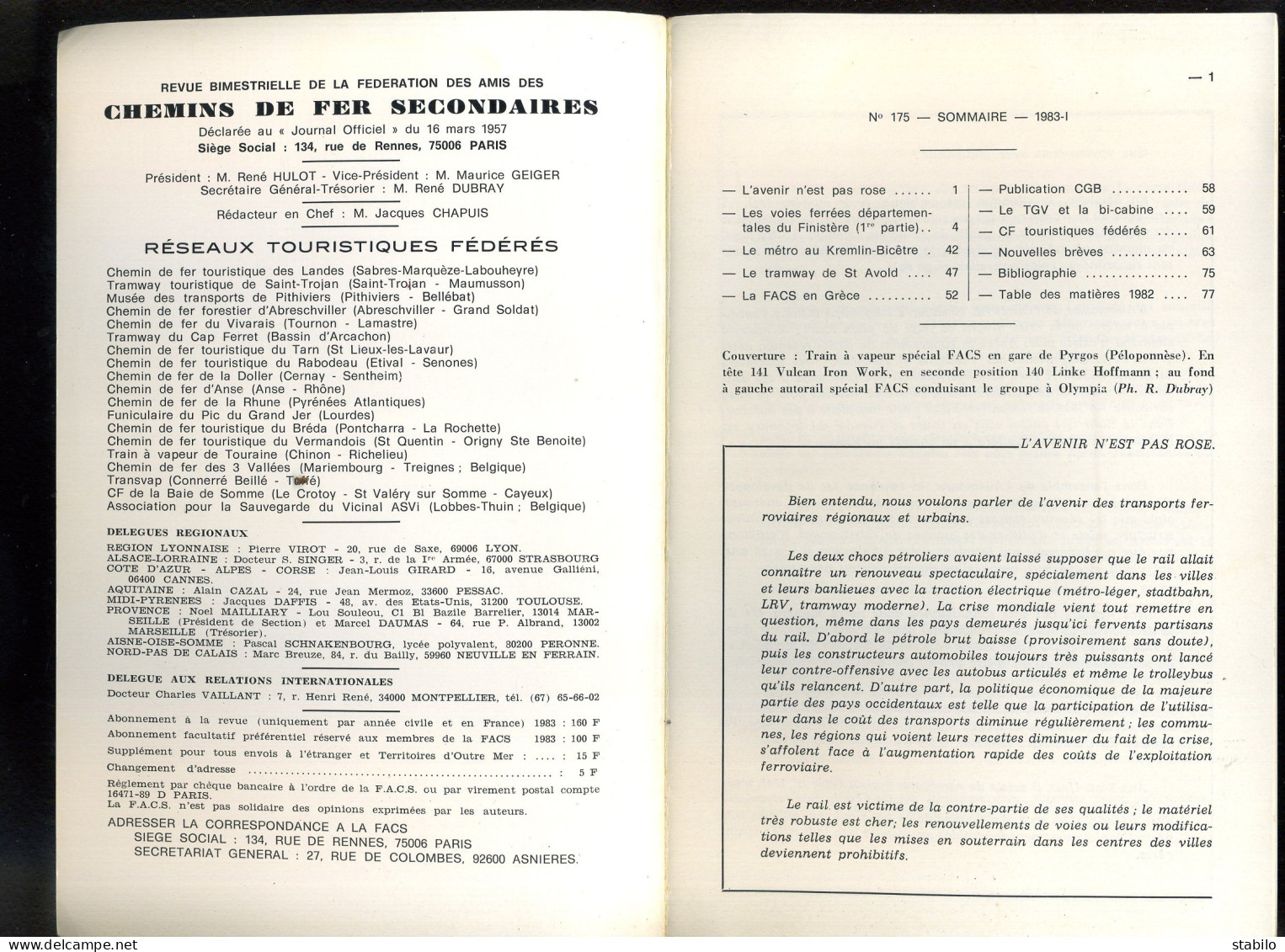 VOIES FERREES DEPARTEMENTALES DU FINISTERE - REVUE DES CHEMINS DE FER REGIONAUX ET URBAINS - 2 VOL  - Trains