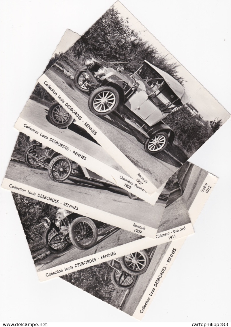 5 CPSM COLLECTION LOUIS DESBORDES DE RENNES VOITURES ANCIENNES SUERE RENAULT PANHARD BOYARD - Colecciones Y Lotes