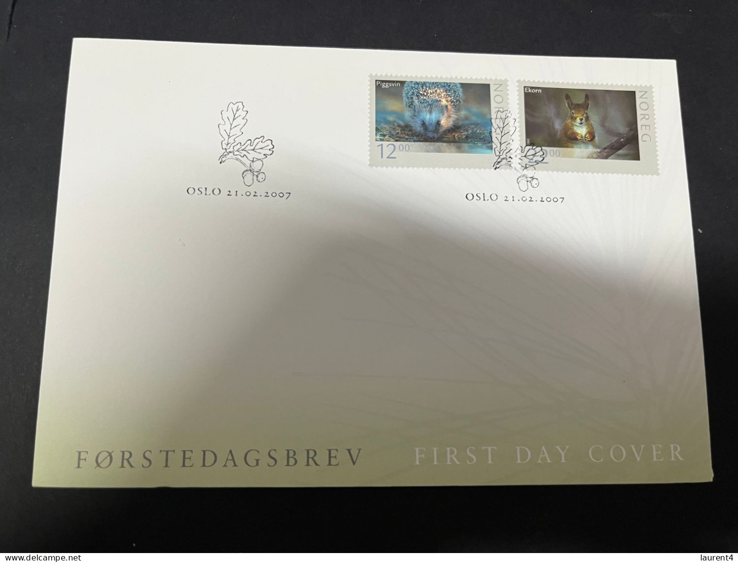 24-2-2024 (1 Y 9) Norway FDC Cover - 2007 - Animal (Ekorn & Piggsvin) Squirrel & Herisson - FDC