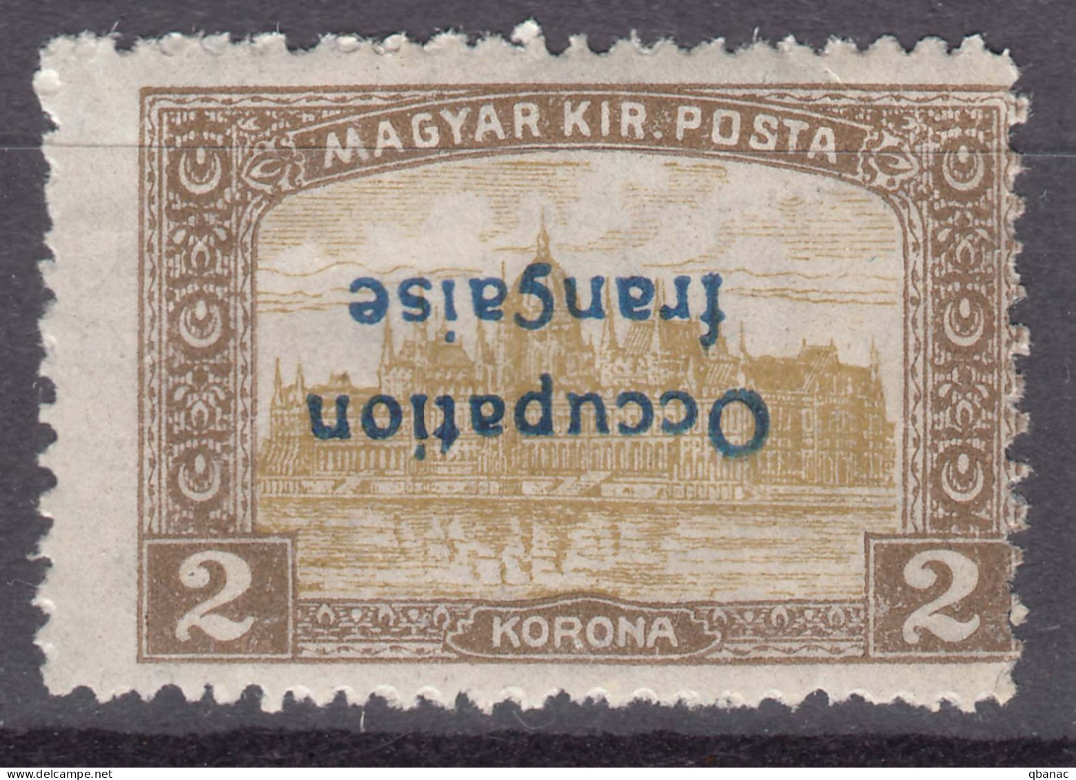 France Occupation Hungary Arad 1919 Yvert#19 Error - Inverted Overprint, Mint Hinged - Unused Stamps