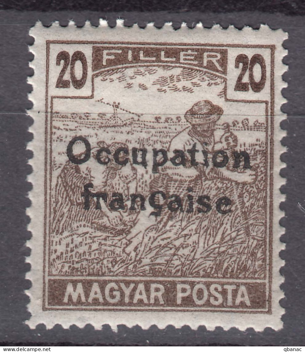 France Occupation Hungary Arad 1919 MAGYAR POSTA Yvert#42 Black Overprint, Mint Hinged - Unused Stamps