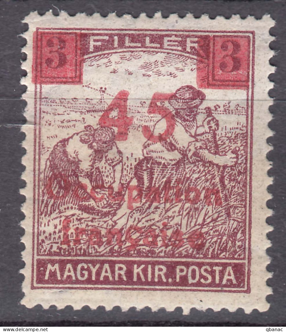 France Occupation Hungary Arad 1919, Error - Overprint 45 Instead Of 50, Mint Hinged - Unused Stamps