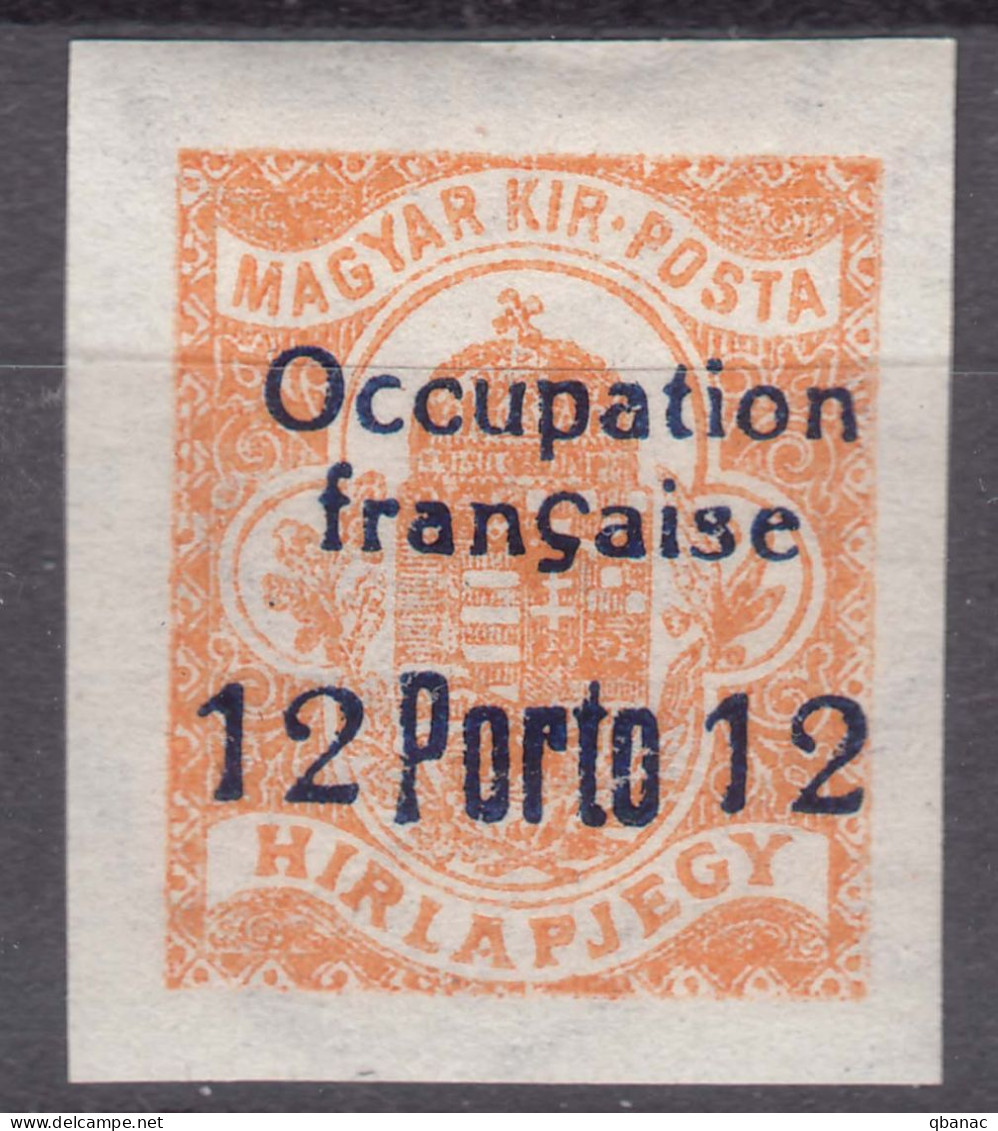 France Occupation Hungary Arad 1919 Porto (timbres Taxe) Yvert#10 Mi#1 Mint Hinged - Ungebraucht