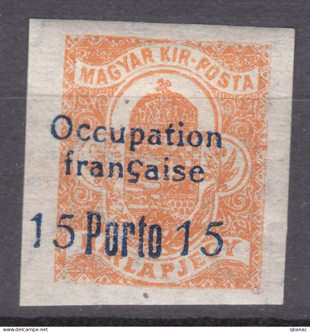 France Occupation Hungary Arad 1919 Porto (timbres Taxe) Yvert#11 Mi#2 Mint Hinged - Nuevos