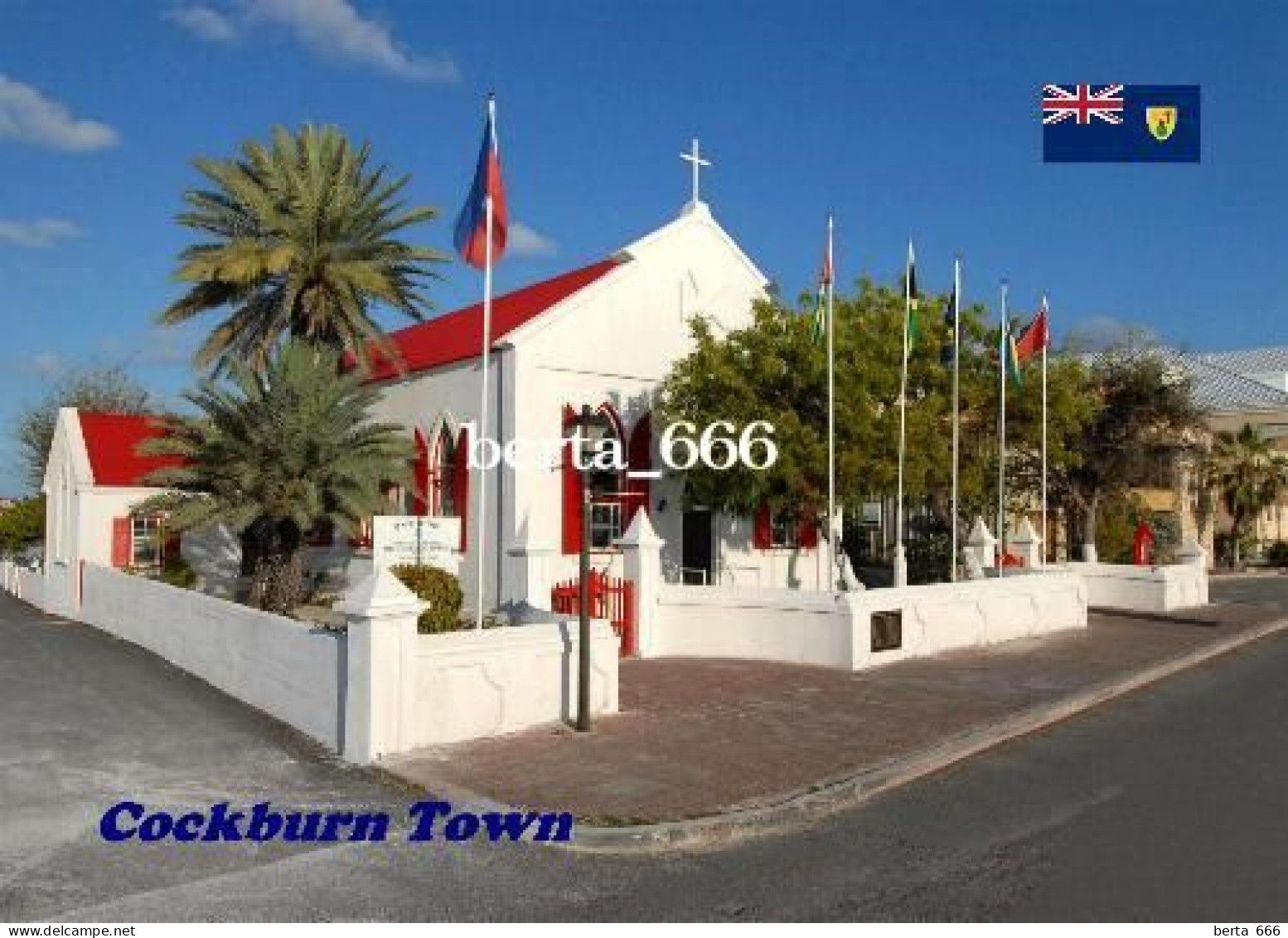 Turks And Caicos Grand Turk Cockburn Town St. Mary's Church New Postcard - Turcas Y Caicos (Islas)