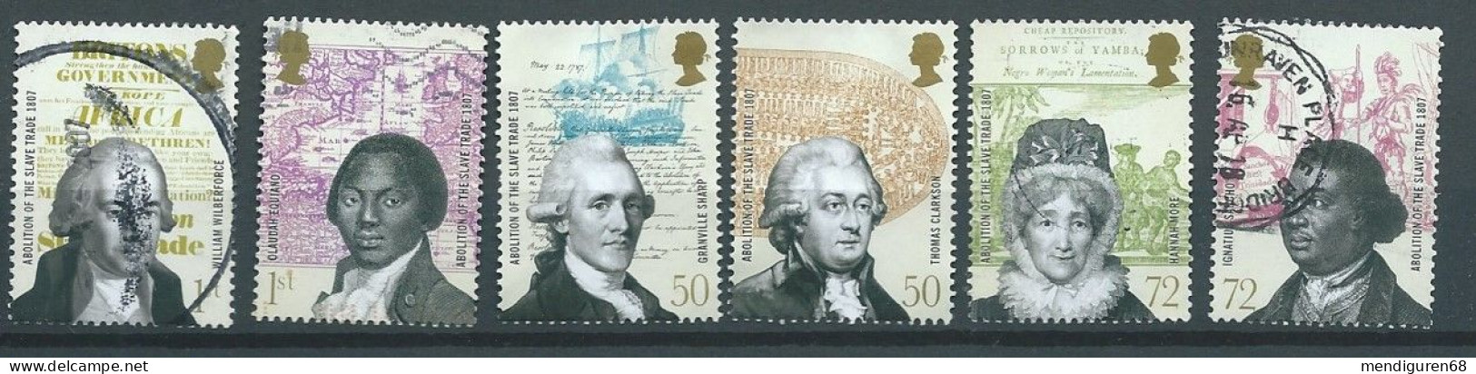 GROSSBRITANNIEN GRANDE BRETAGNE GB 2007 ABOLITION OF SLAVE TRADE SET 6V USED SG 2828-33 SC 2456-61 MI 2508-13 YT 2866-71 - Gebraucht