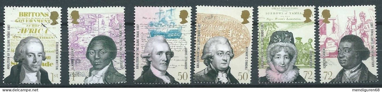 GROSSBRITANNIEN GRANDE BRETAGNE GB 2007 ABOLITION OF SLAVE TRADE SET 6V USED SG 2828-33 SC 2456-61 MI 2508-13 YT 2866-71 - Used Stamps