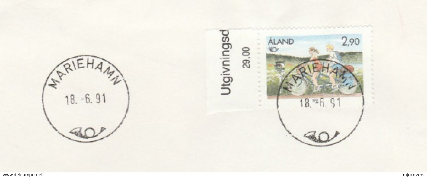 CYCLING Mariehamn ALAND Cover To Germany Bike Bicycle 1991 Stamps - Wielrennen