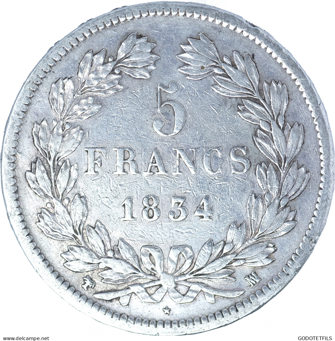 Louis-Philippe-5 Francs 1834 Marseille - 5 Francs