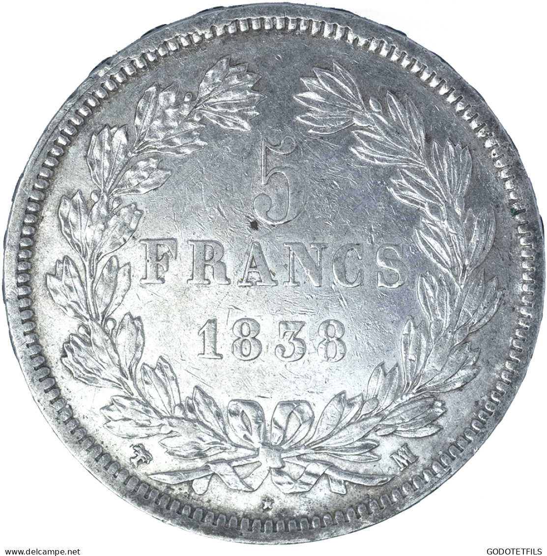 Louis-Philippe-5 Francs 1838 Marseille - 5 Francs