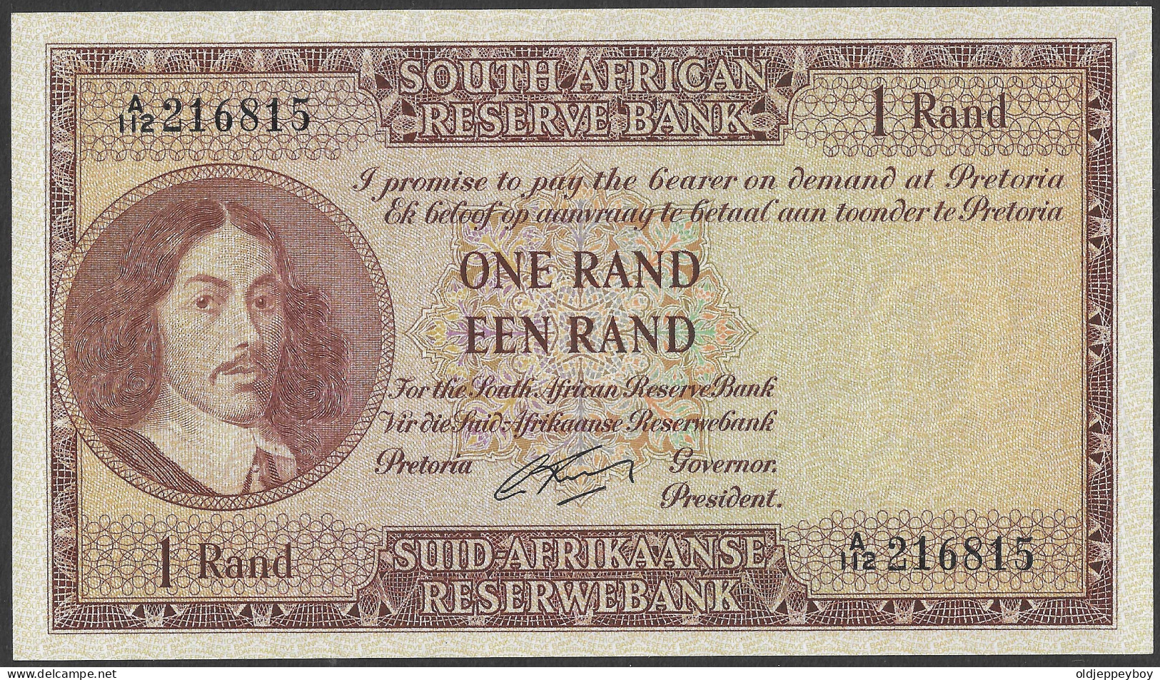 SOUTH AFRICA. 1 Rand 1962 (P-103b). RARE!  GEM UNC PERFECT CONDITION RARE! - Südafrika