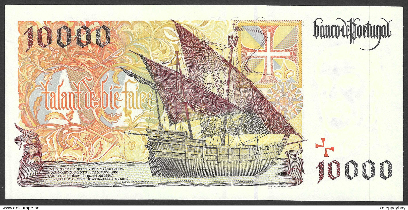 PORTUGAL 10000 ESCUDOS CH.2, P191 - 12/02/1998, "Infante D. Henrique" Navigator Serie, GEM UNC PERFECT CONDITION - Portogallo