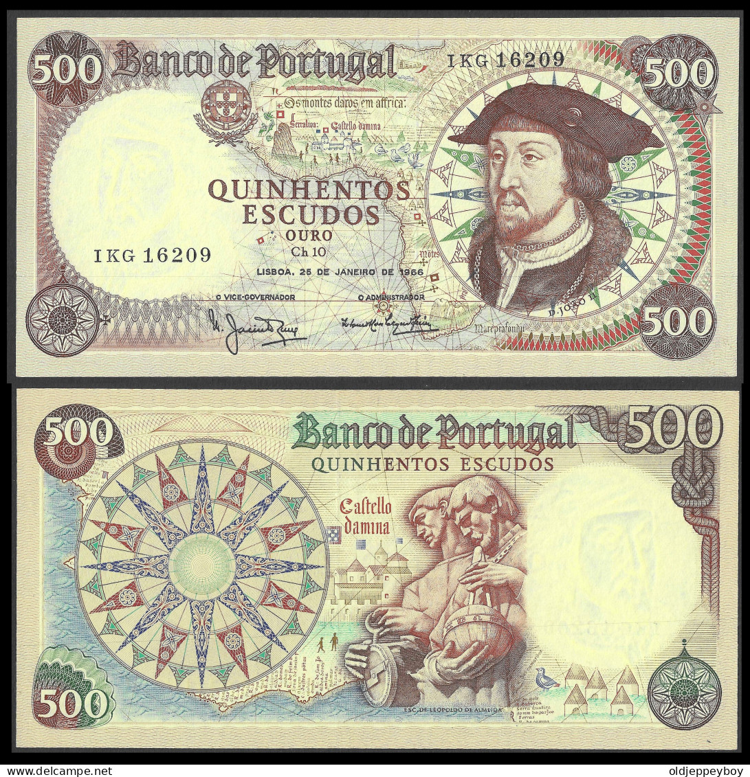 PORTUGAL 500 Escudos From1966, Ch.10, PTE, P170a(5) GEM UNC PERFECT CONDITION - Portugal