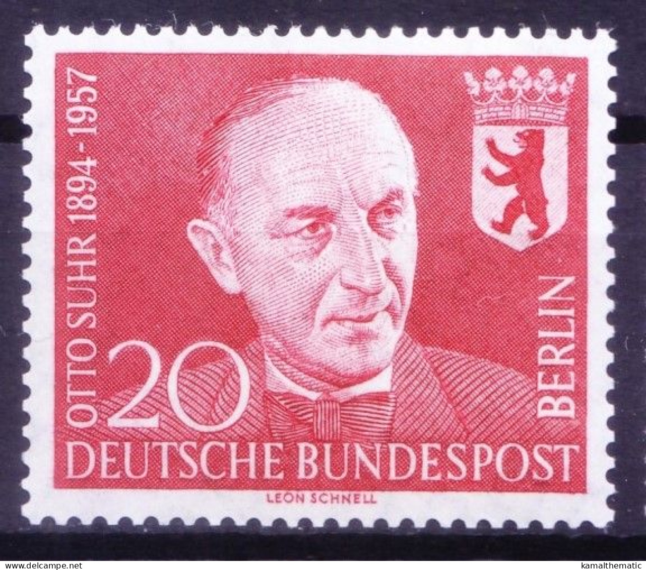 Berlin 1958 MNH, Politician Otto Suhr, Bears, Coats Of Arms - Francobolli