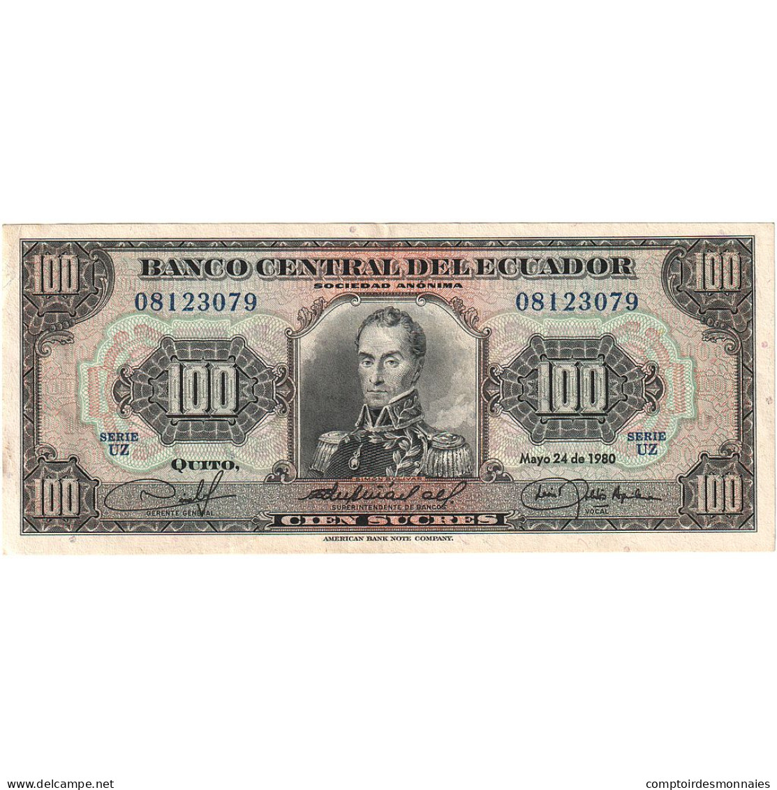 Équateur, 100 Sucres, 1980-05-24, TTB+ - Ecuador