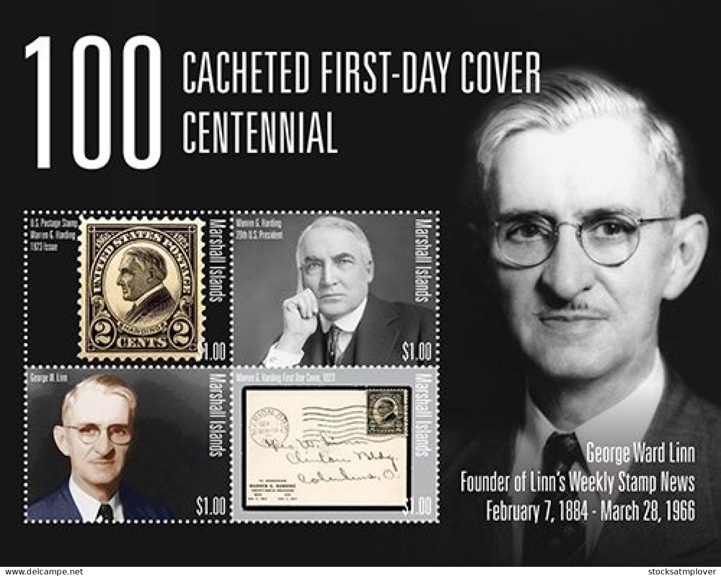Marshall Islands 2023	Cacheted First-Day Cover Centennial Sheetlet Of 4 I202401 - Marshall