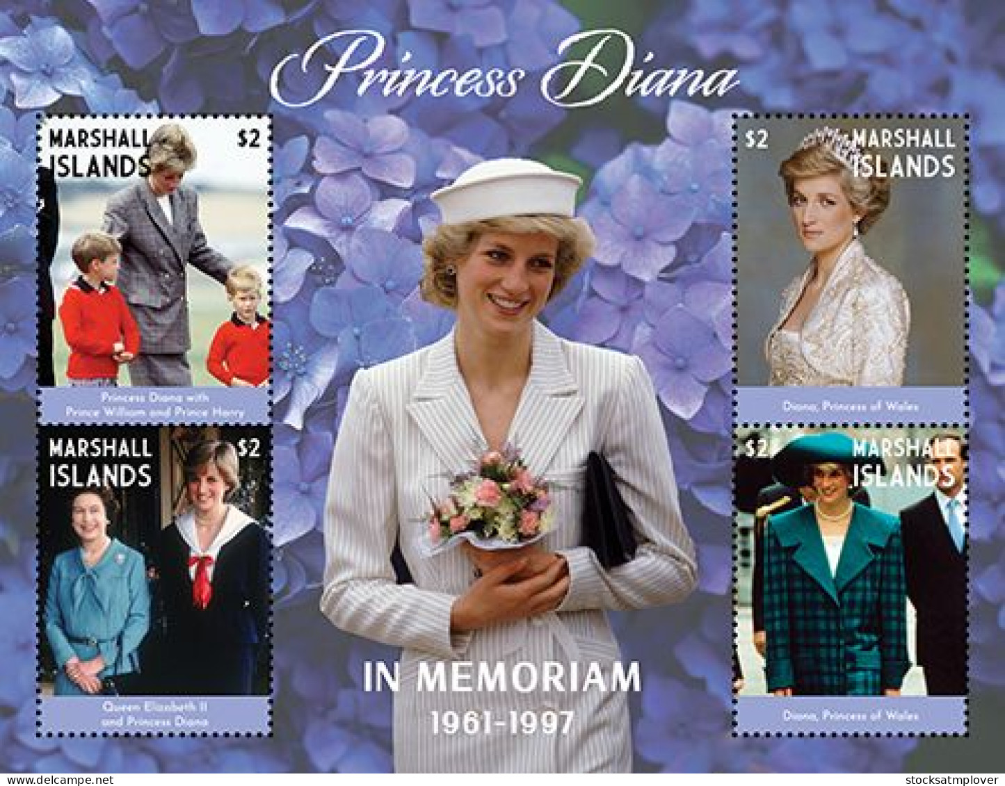 Marshall Islands 2023 In Memoriam: Princess Diana Sheetlet Of 4 I202401 - Marshallinseln