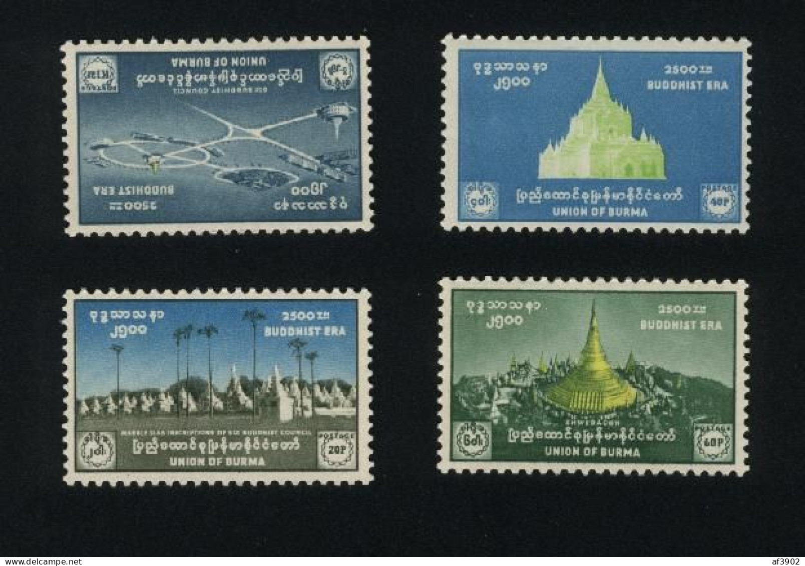 BURMA/MYANMAR STAMP 1956 ISSUED 2500TH BYDDHA ERA GAMECOMMEMORATIVE SET, MNH - Myanmar (Birmanie 1948-...)